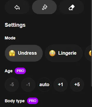 Undress App Settings