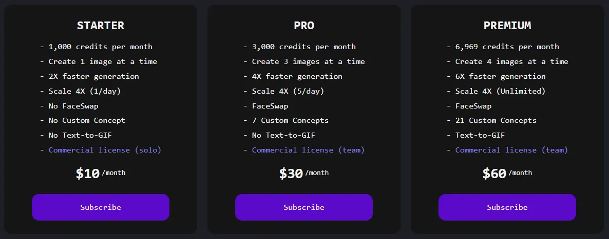 Dopamine Girl AI pricing plans