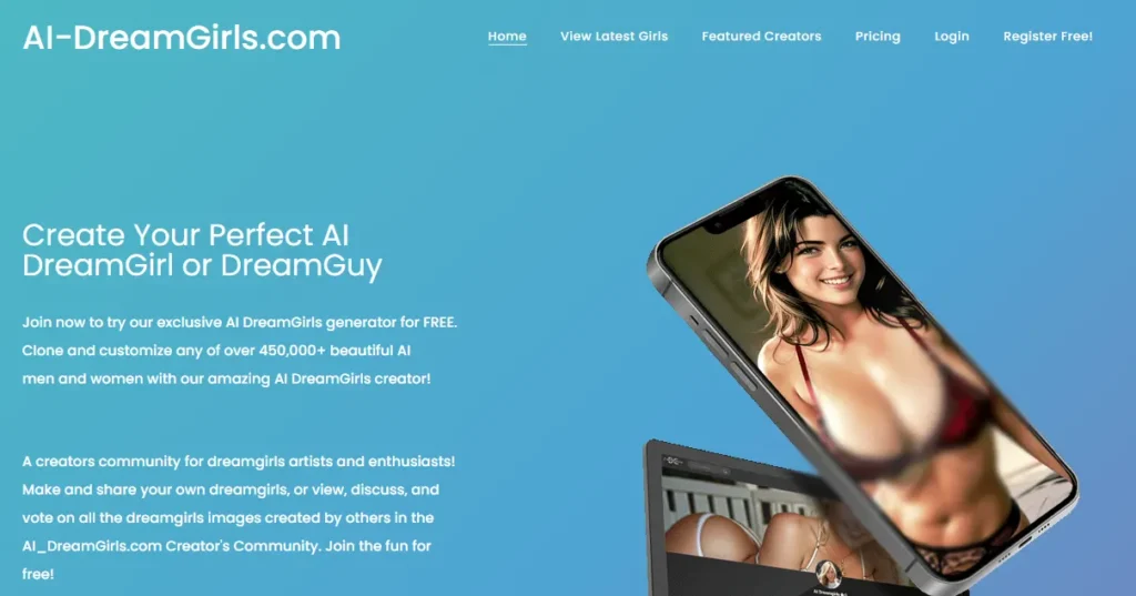 Dream Girl AI Homepage