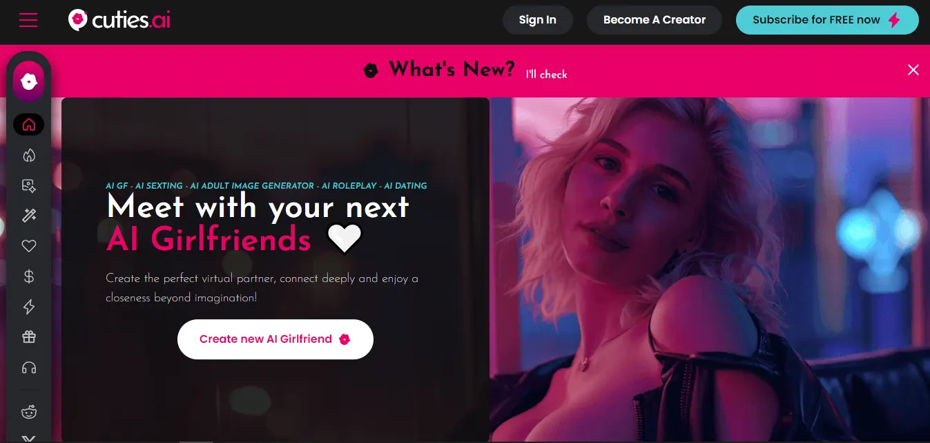Cuties AI Homepage